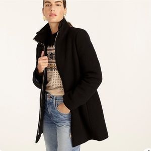 J Crew Italian Wool Lodge Coat, Black, Size 4